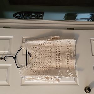 Ladies boutique style cream overlay, size medium, beautiful lace cut